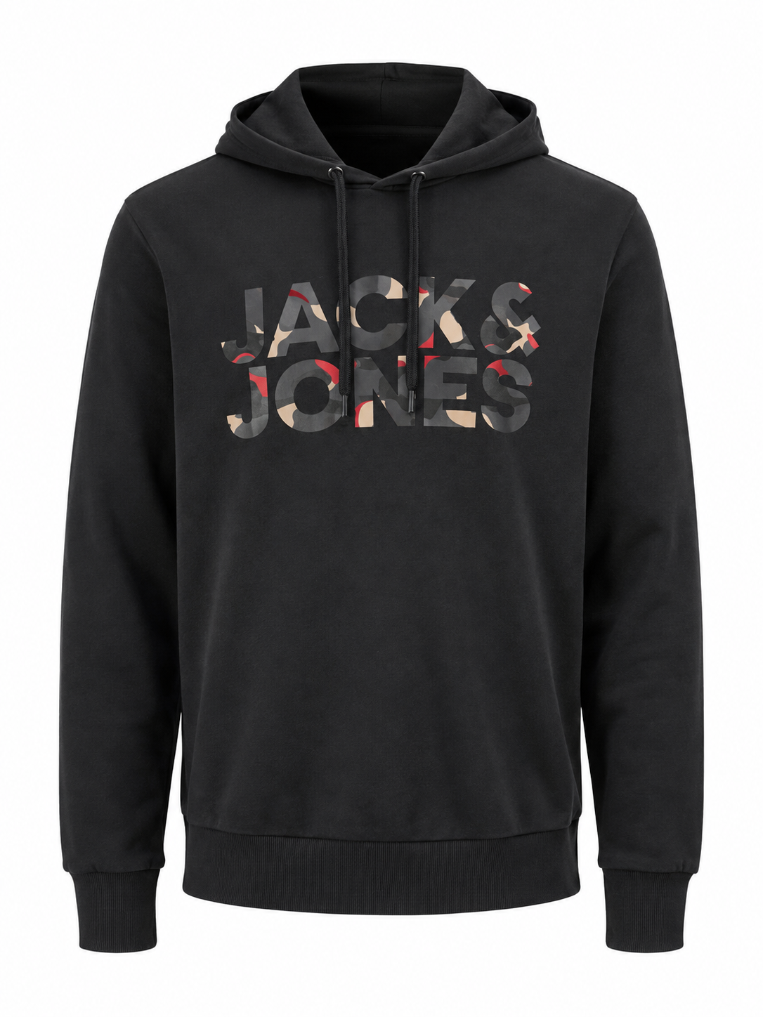 Jack & Jones fekete kapucnis pulóver XL