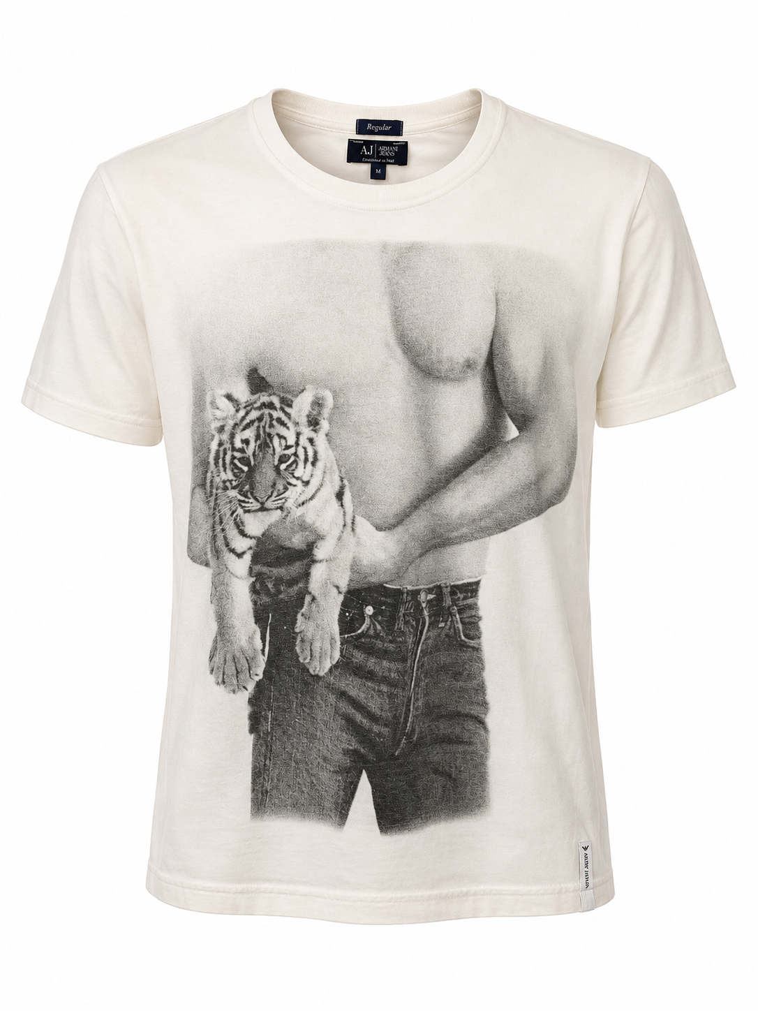 Armani Jeans fehér grafikai póló M