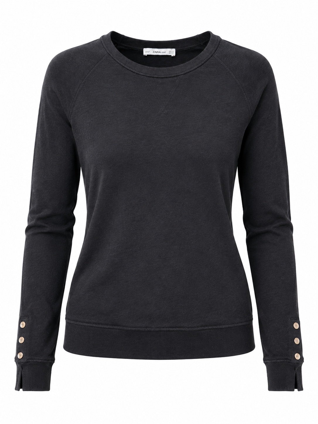 Zara Knit fekete finomkötött pulóver M