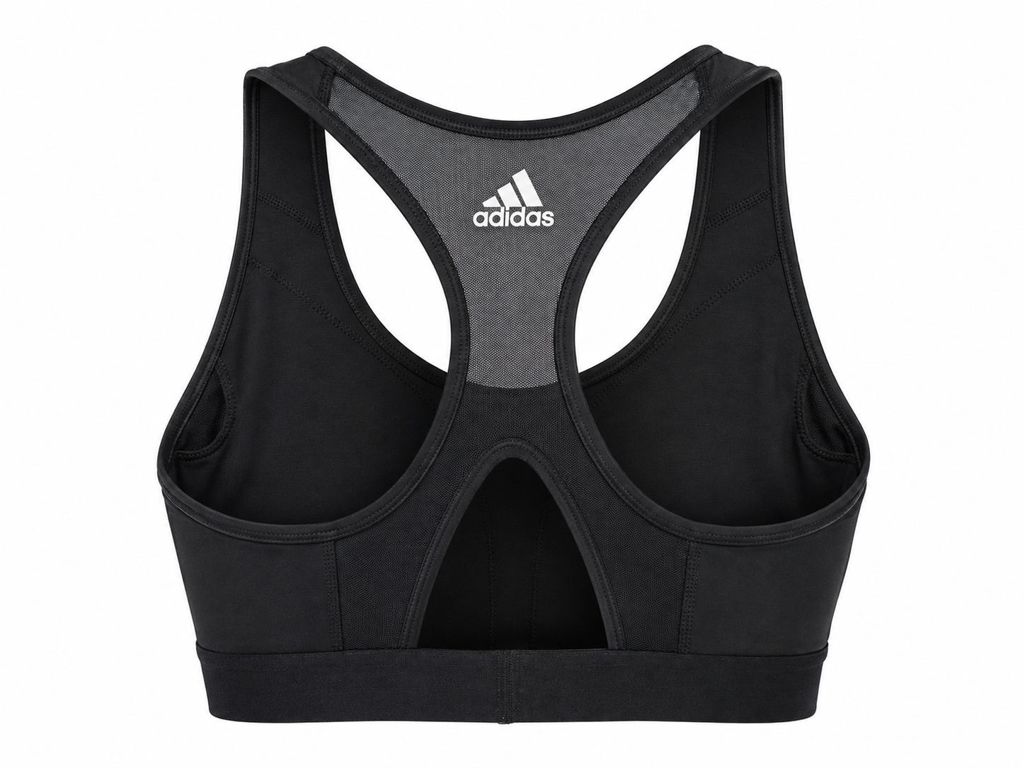 Adidas fekete sportmelltartó háromcsíkos részlettel