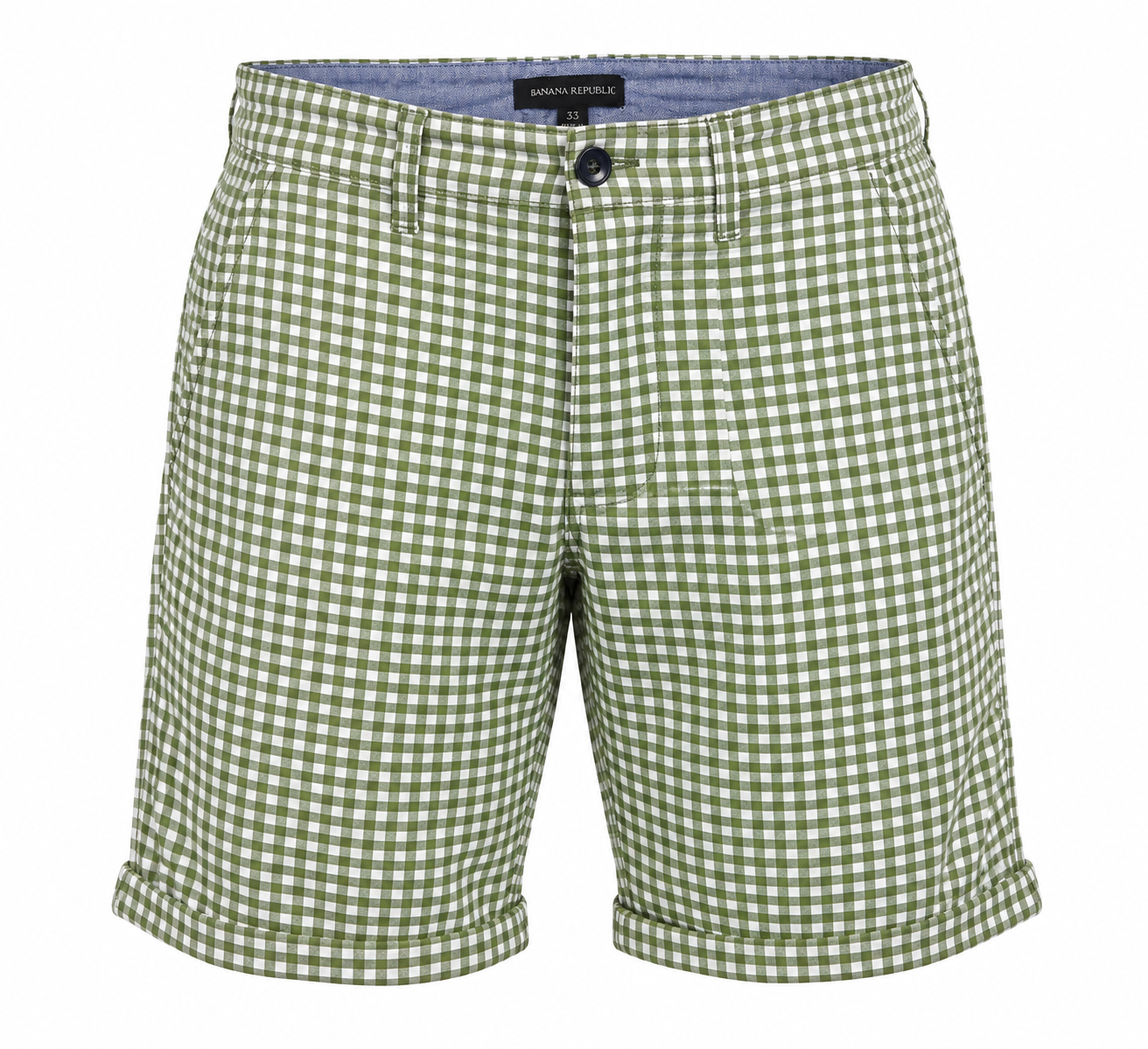 Banana Republic zöld-fehér kockás bermuda L