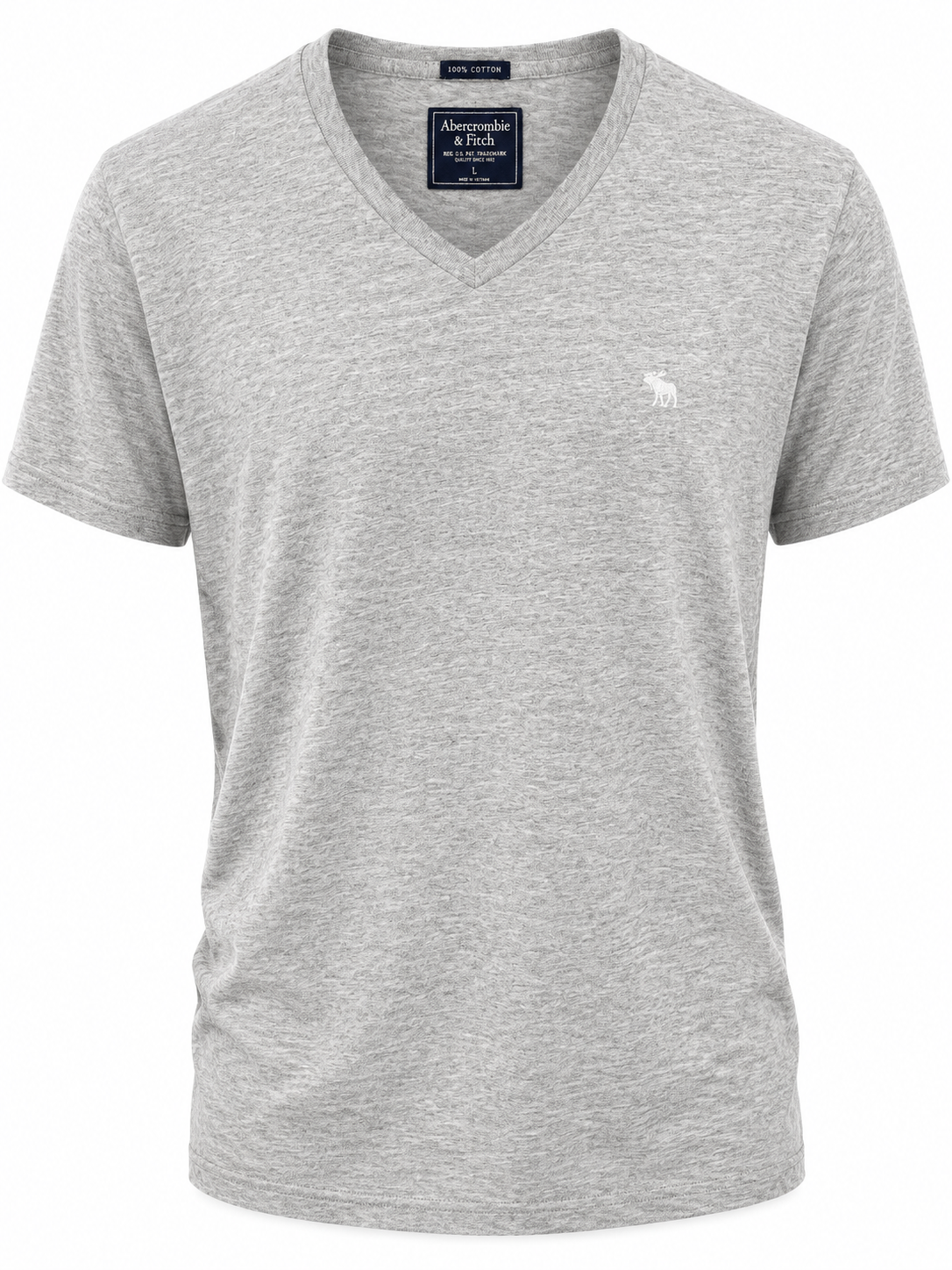 Abercrombie & Fitch világosszürke V-nyakú póló L