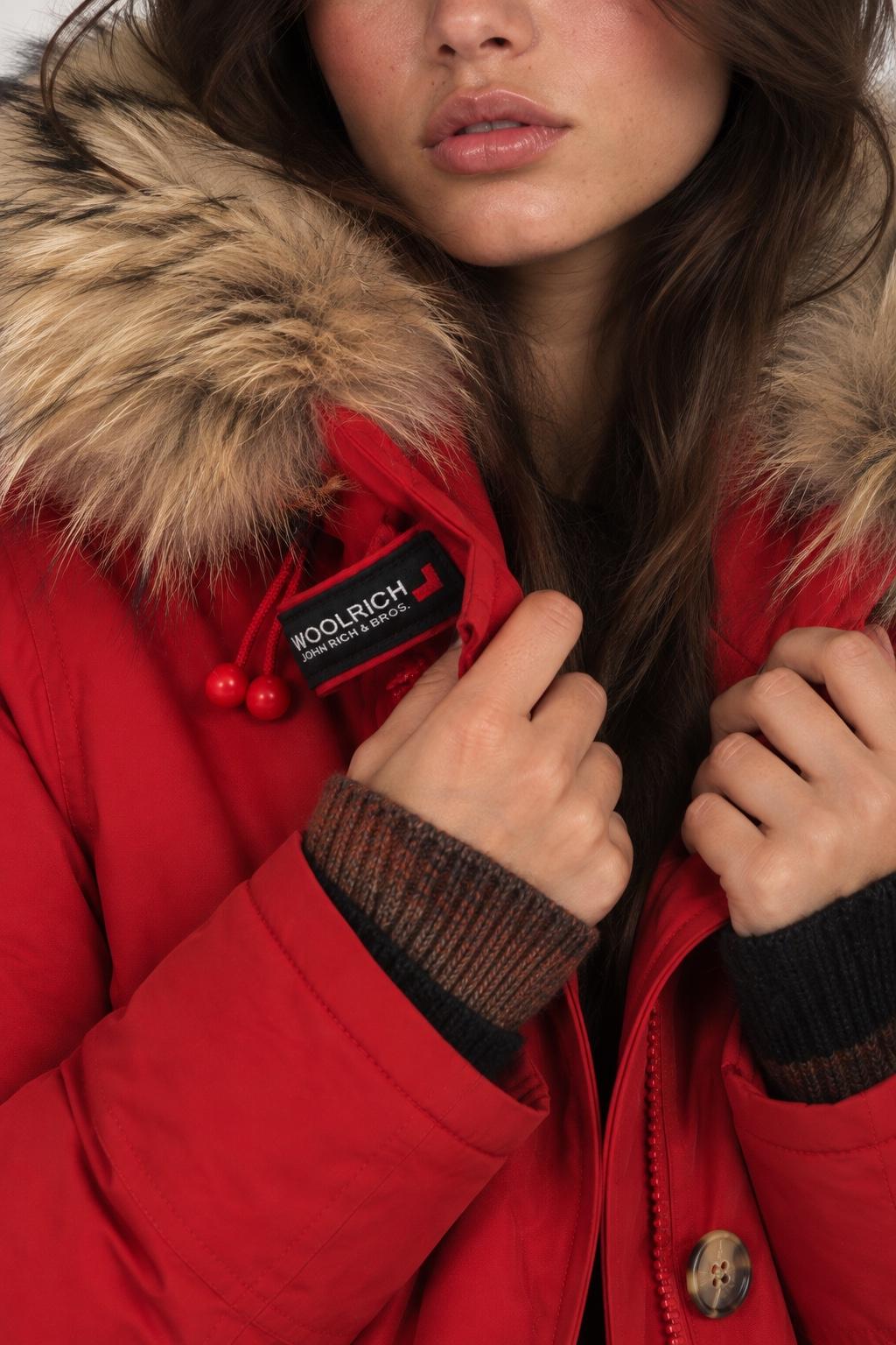 Woolrich Artic Parka piros télikabát szőrmés kapucnival