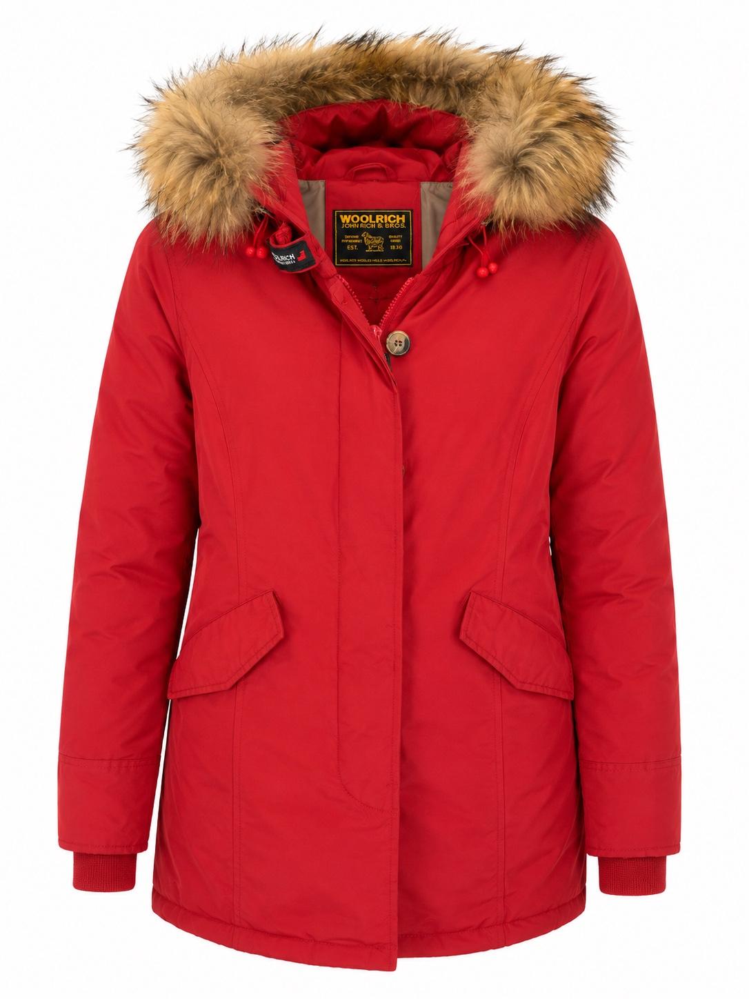 Woolrich Artic Parka piros télikabát szőrmes kapucnival