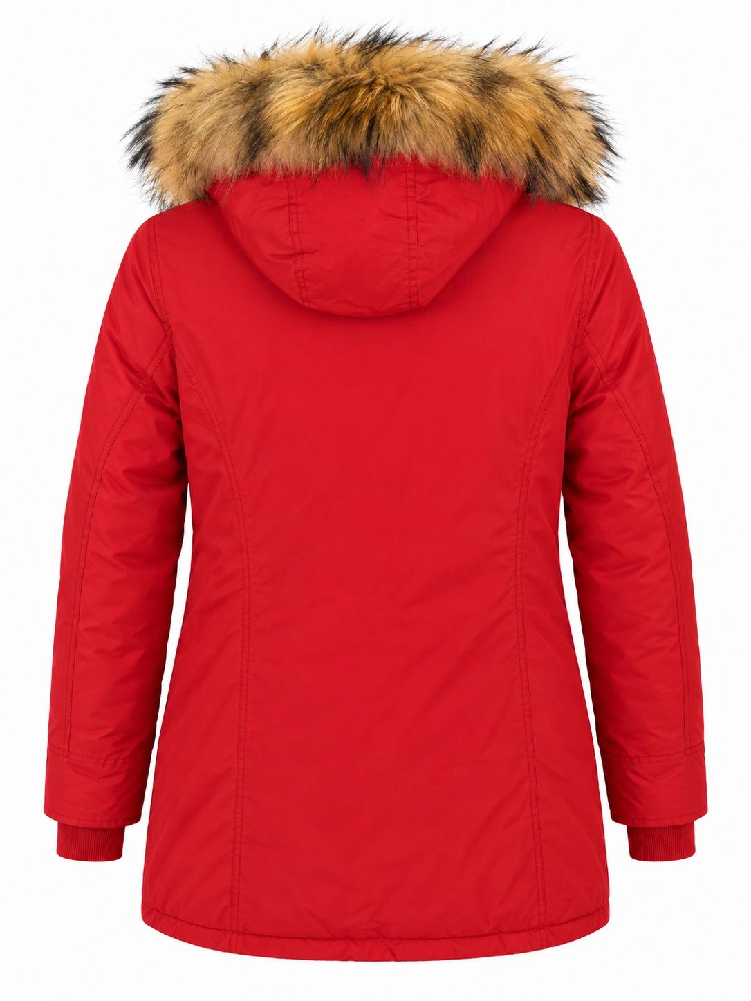 Woolrich Artic Parka piros télikabát szőrmes kapucnival