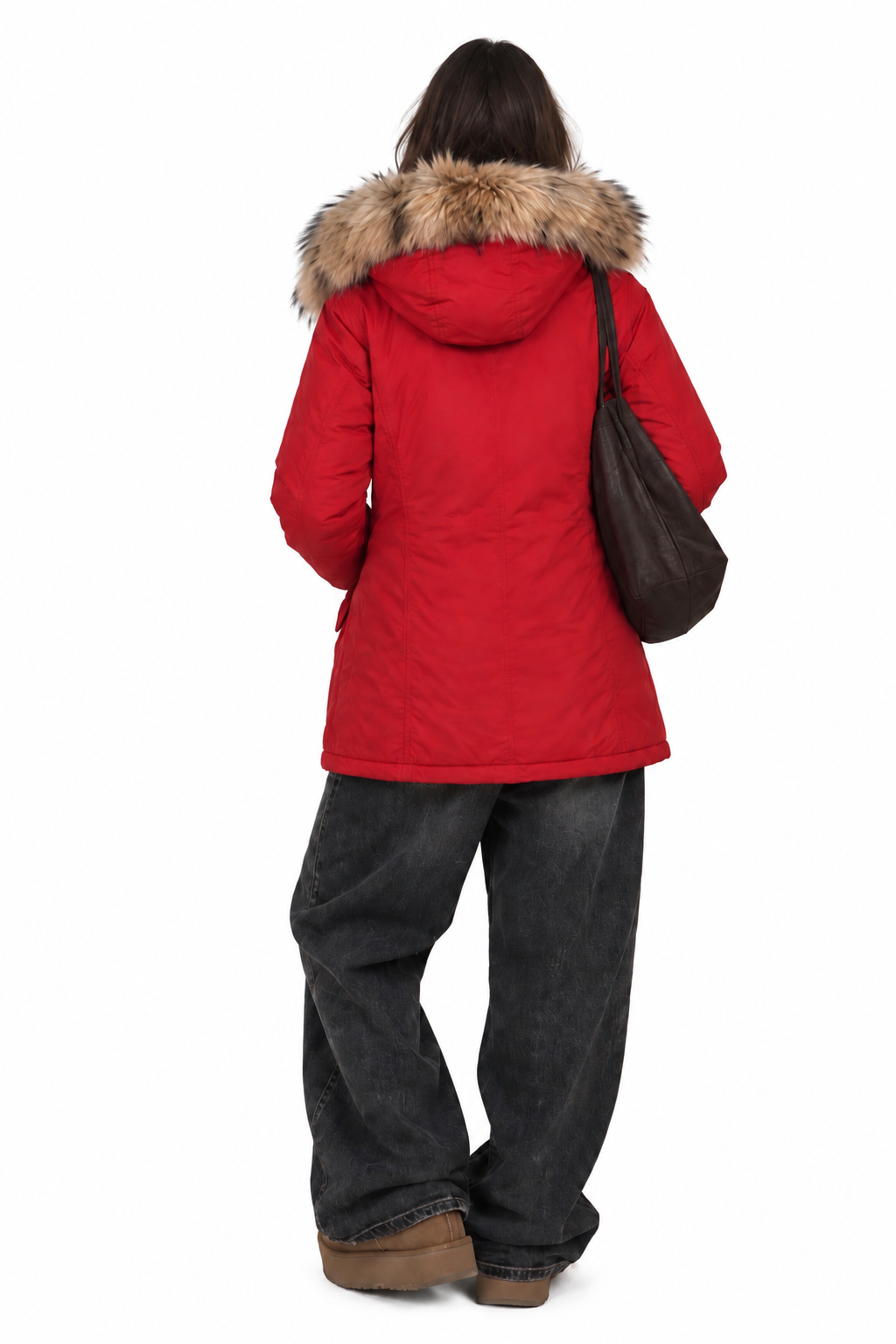 Woolrich Artic Parka piros télikabát szőrmés kapucnival