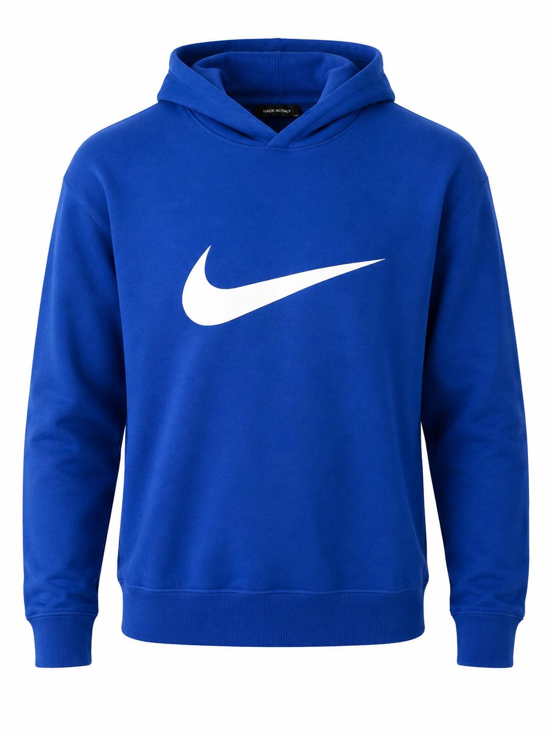 Nike kék kapucnis pulóver nagy logóval
